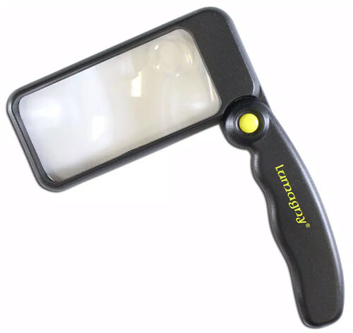 Hawk MP7542 Folding Magnifier – Lightweight 2X + 4X Illuminated Handheld W/Pouch