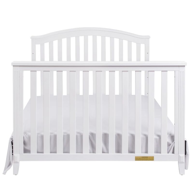 AFG Baby Furniture Kali II 4-in-1 Convertible Crib with Toddler Guardrail White