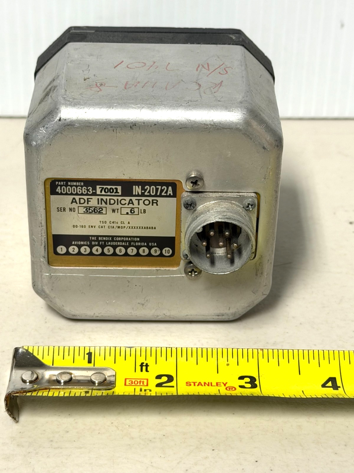 Bendix ADF Indicator IN-2072A Part Number 4000663-7001