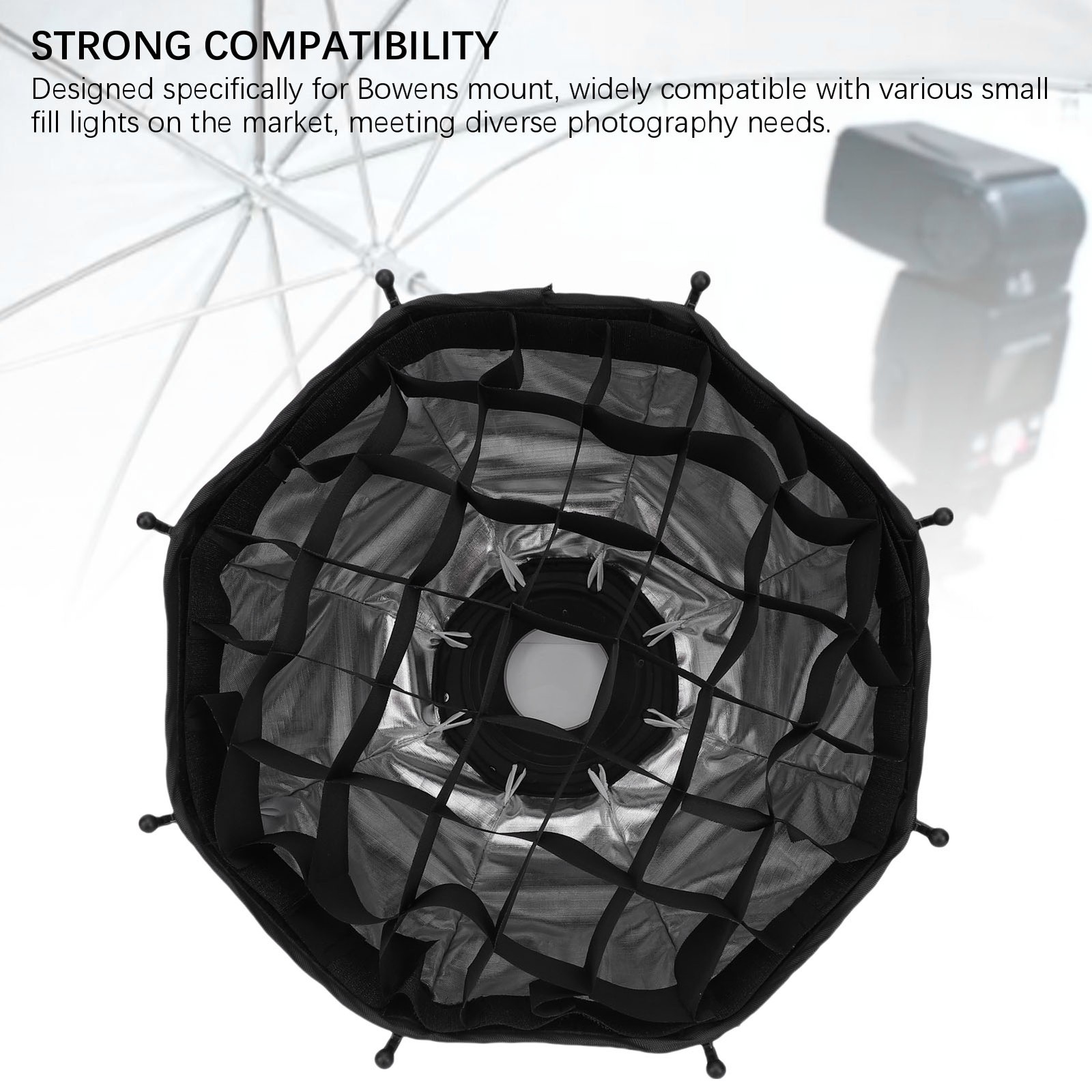 Portable Octagonal Softbox With Grid For Mount Fill Light