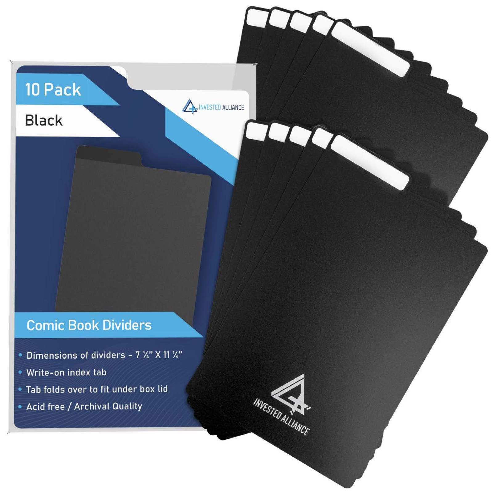 Comic Book Dividers with Write-On Tabs, Acid-Free 30PT Plastic, Folding Index