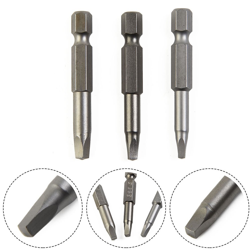 Repair Screwdriver Bits 3 Pcs/Set 50mm Long High Hardness Square Drill Bit