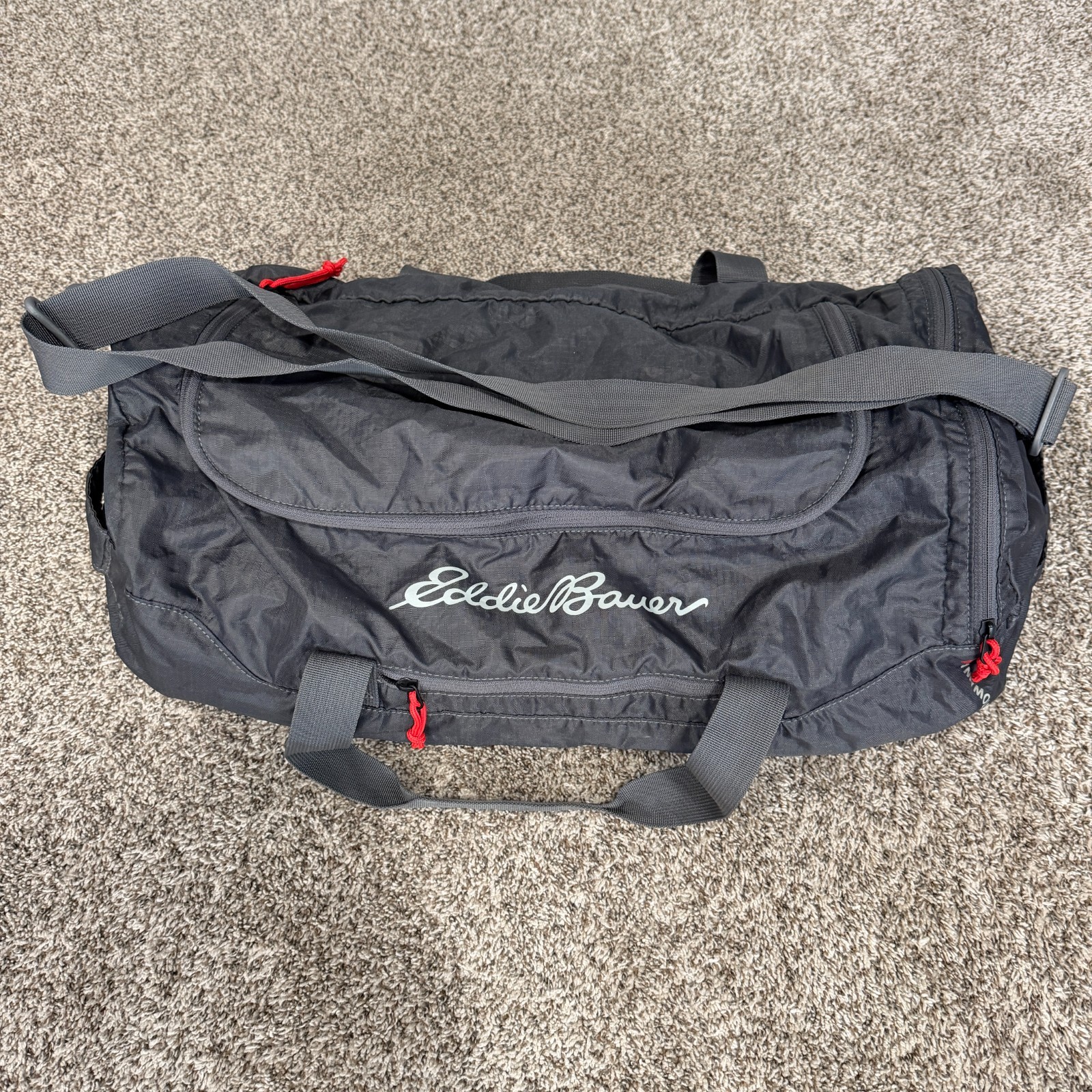 Eddie Bauer Stowaway Packable 45L Duffel Bag Ripstop 45L Gray EUC