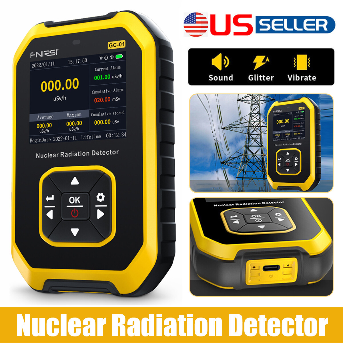 Portable Nuclear Radiation Detector GM Geiger Counter Tube β  X-Ray Dosimeter US