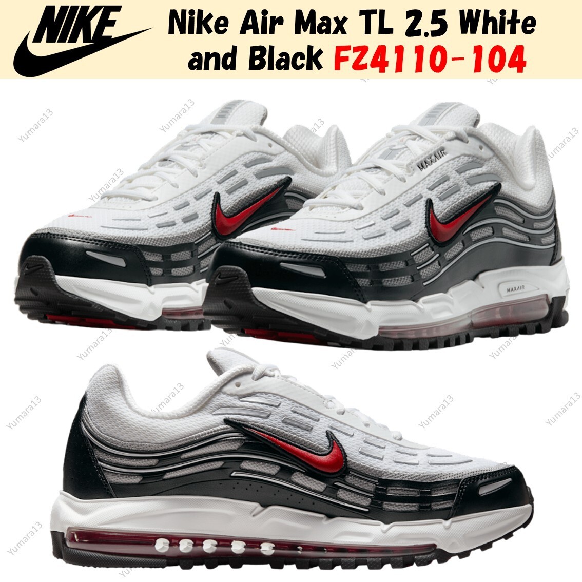 Nike Air Max TL 2.5 White and Black FZ4110-104 Men's Size