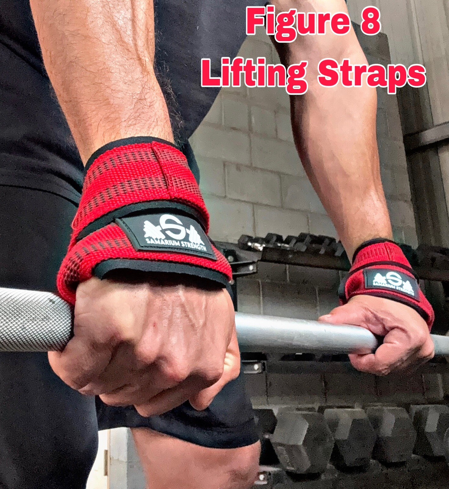 Weight Lifting Wrist Straps Figure 8 For Deadlifts Shrugs Power Workout Padded