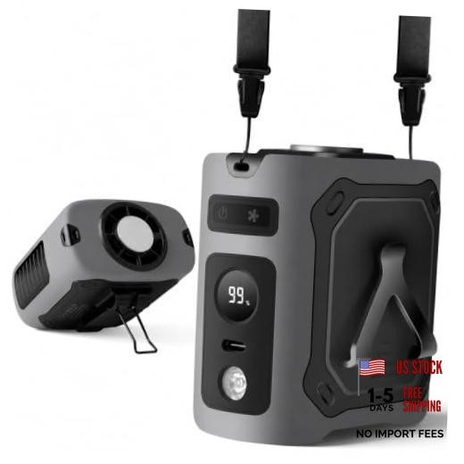 Wearable Cooling Fan, Jobsite Belt Fan with Semiconductor Cooling Gunmetal Gray