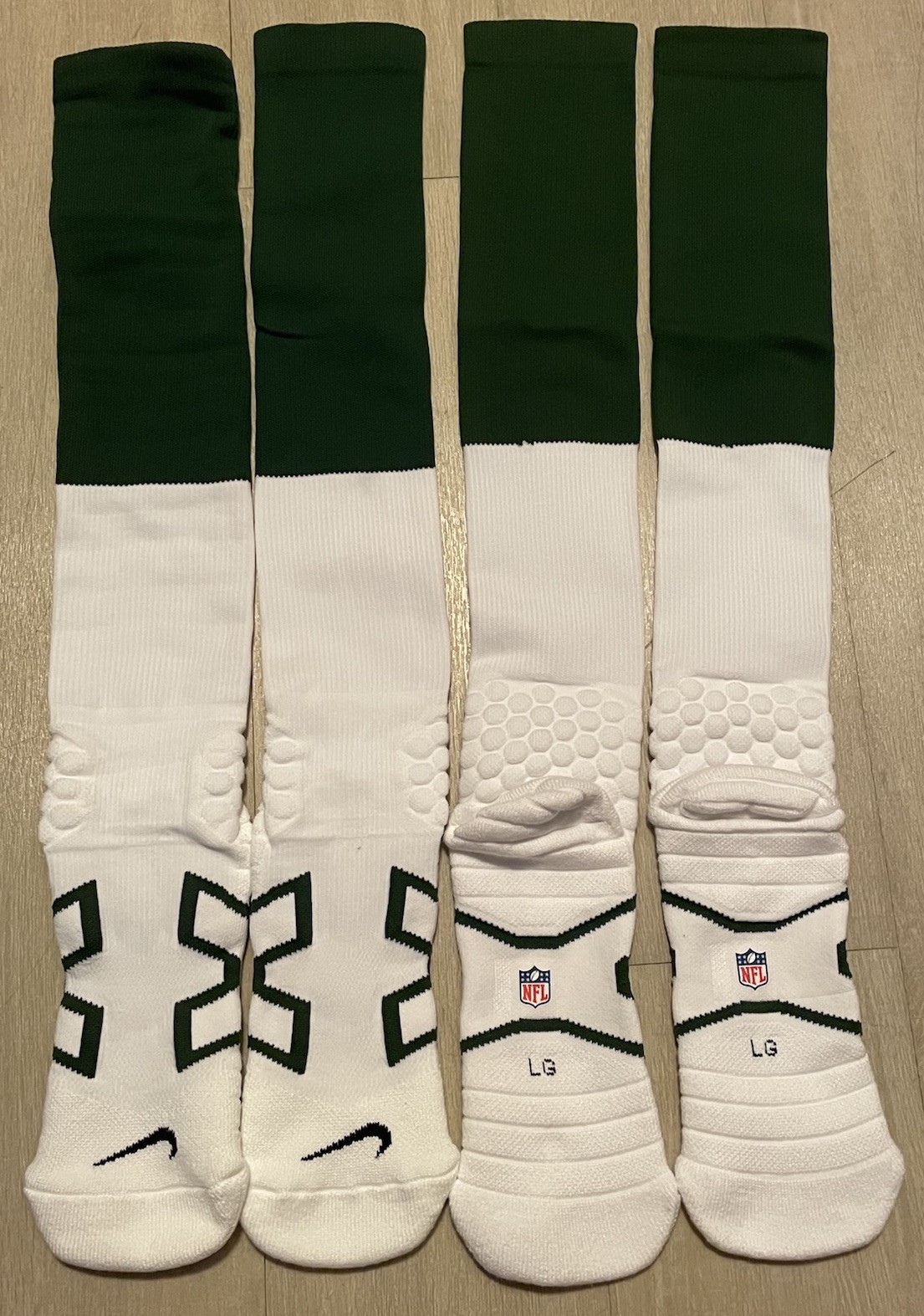 NFL Nike On Field Gameday Performance Socks Green Bay Packers Issued 2 Pairs LG