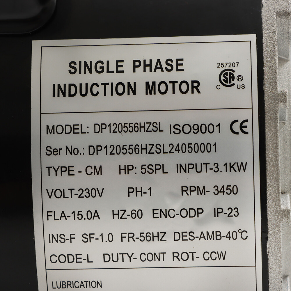 New 3450 RPM 5 HP SPL Air Compressor Motor 60Hz 208-230V 56Frame 7/8" Shaft