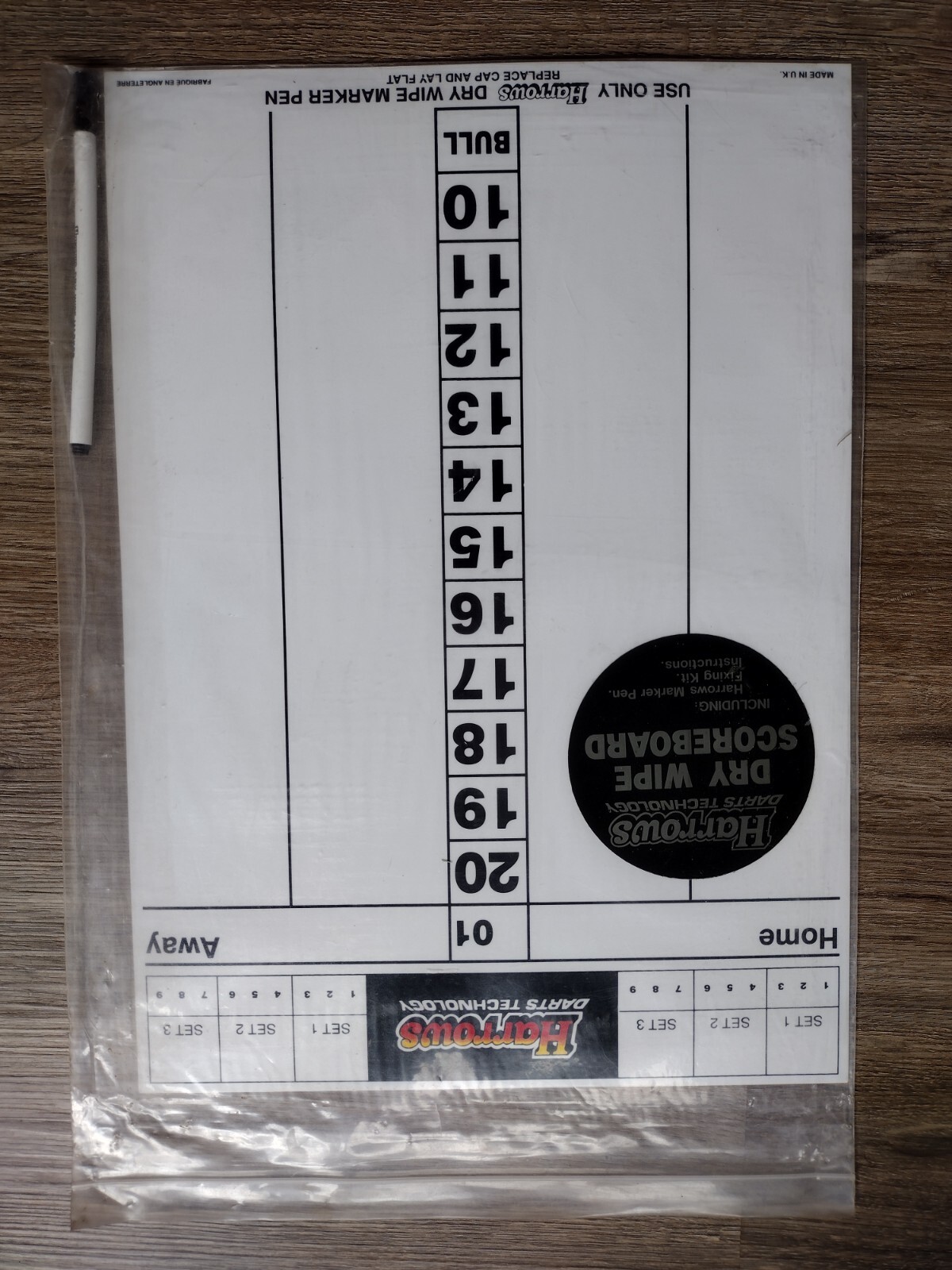 HARROWS DRY-WIPE MARKER BOARD(NEW DARTS SCORING SYSTEM)