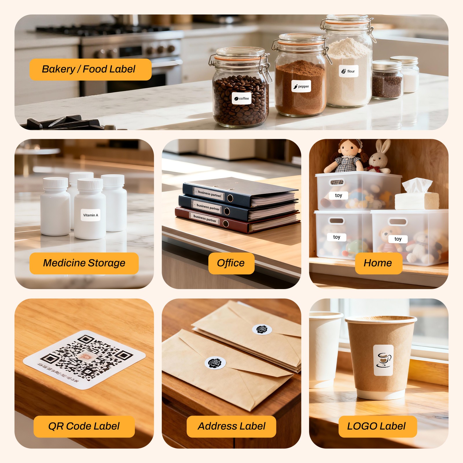 Wireless Label Maker Machine Thermal Label Printer Sticker Printer School Office
