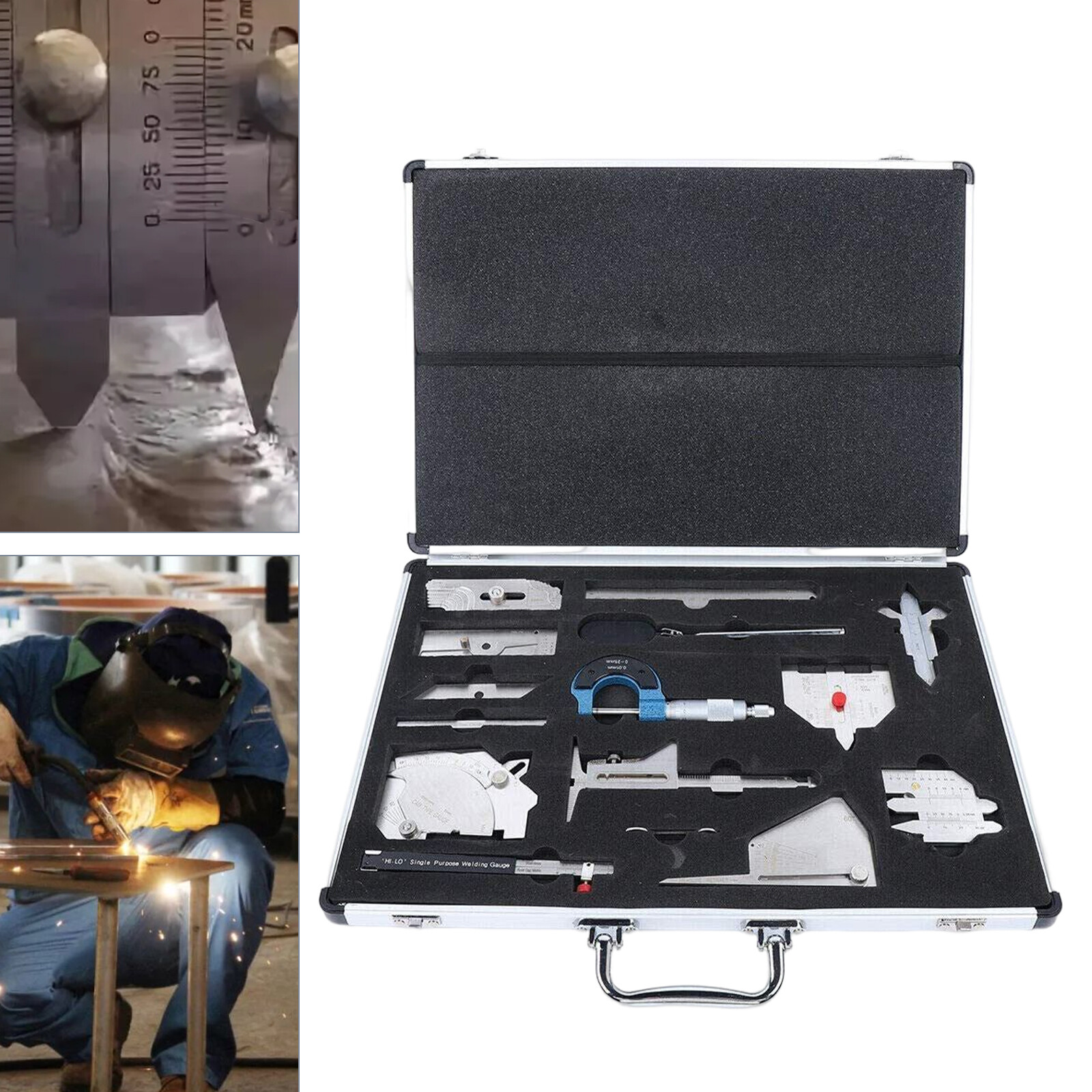 Welding Measurement Brief Case Type Tool Kit with Welding Inspection Mirror
