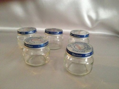 12 Gerber Empty 2 ounce Baby Food Jars For Crafts Storage Screws Nails