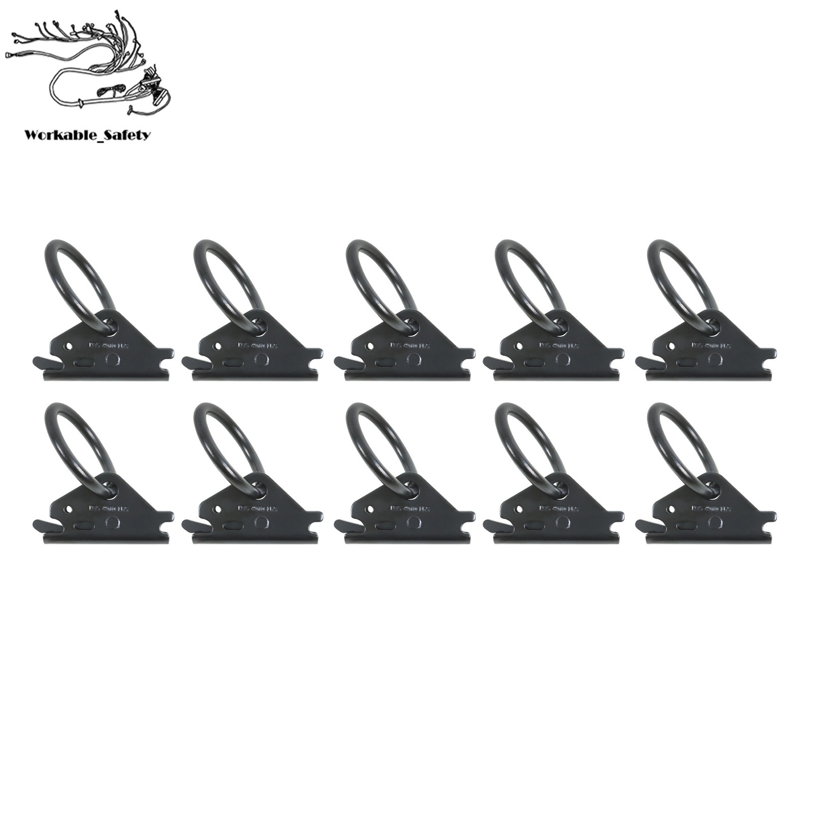 18 Pack 1.3' E-Track Rail Set, Black Powder Coated Finish For Trailers & Vans
