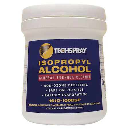 Techspray 1610-100Dsp Multipurpose Cleaning Wipes, 5" X 8", 100 Wipes