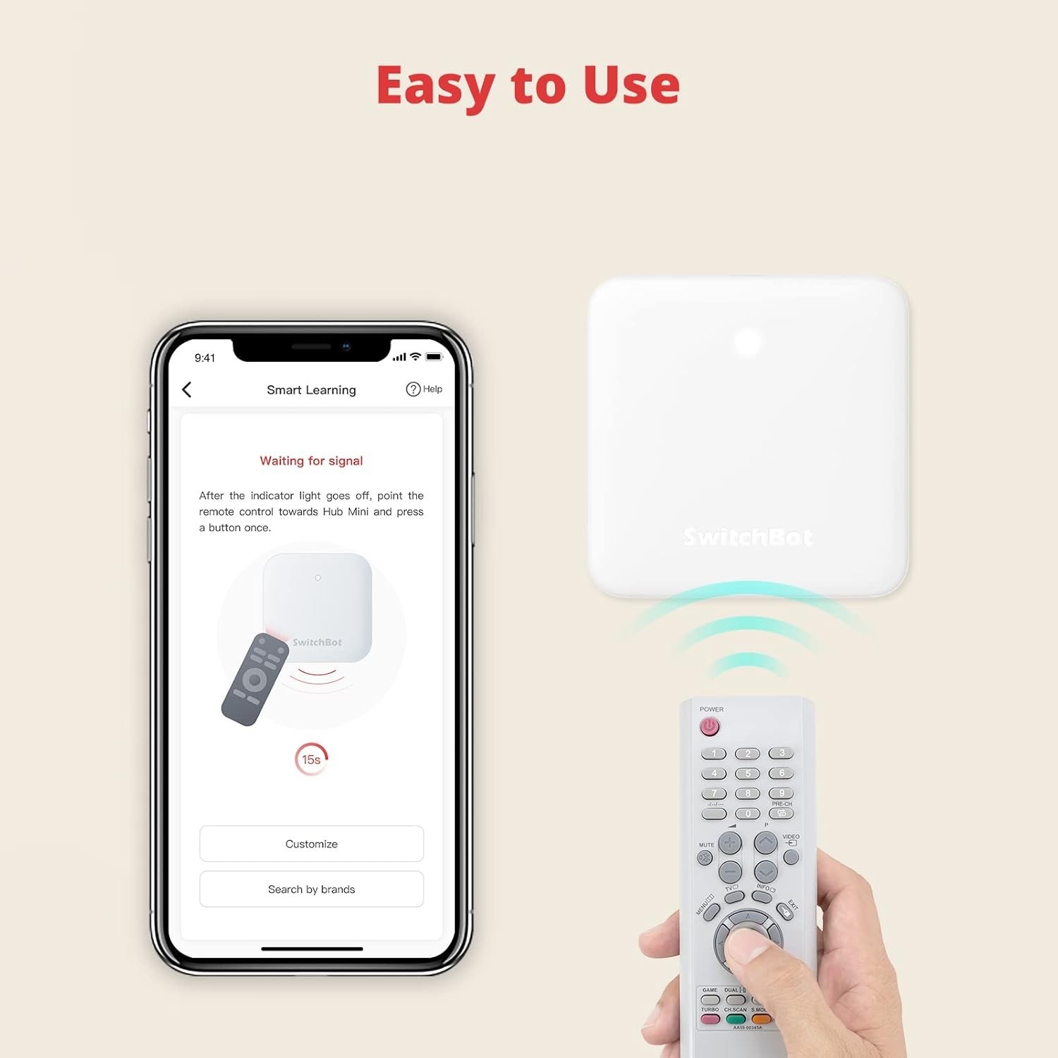 SwitchBot Hub Mini Smart Remote - IR Blaster, Link SwitchBot to Wi-Fi (Support 2