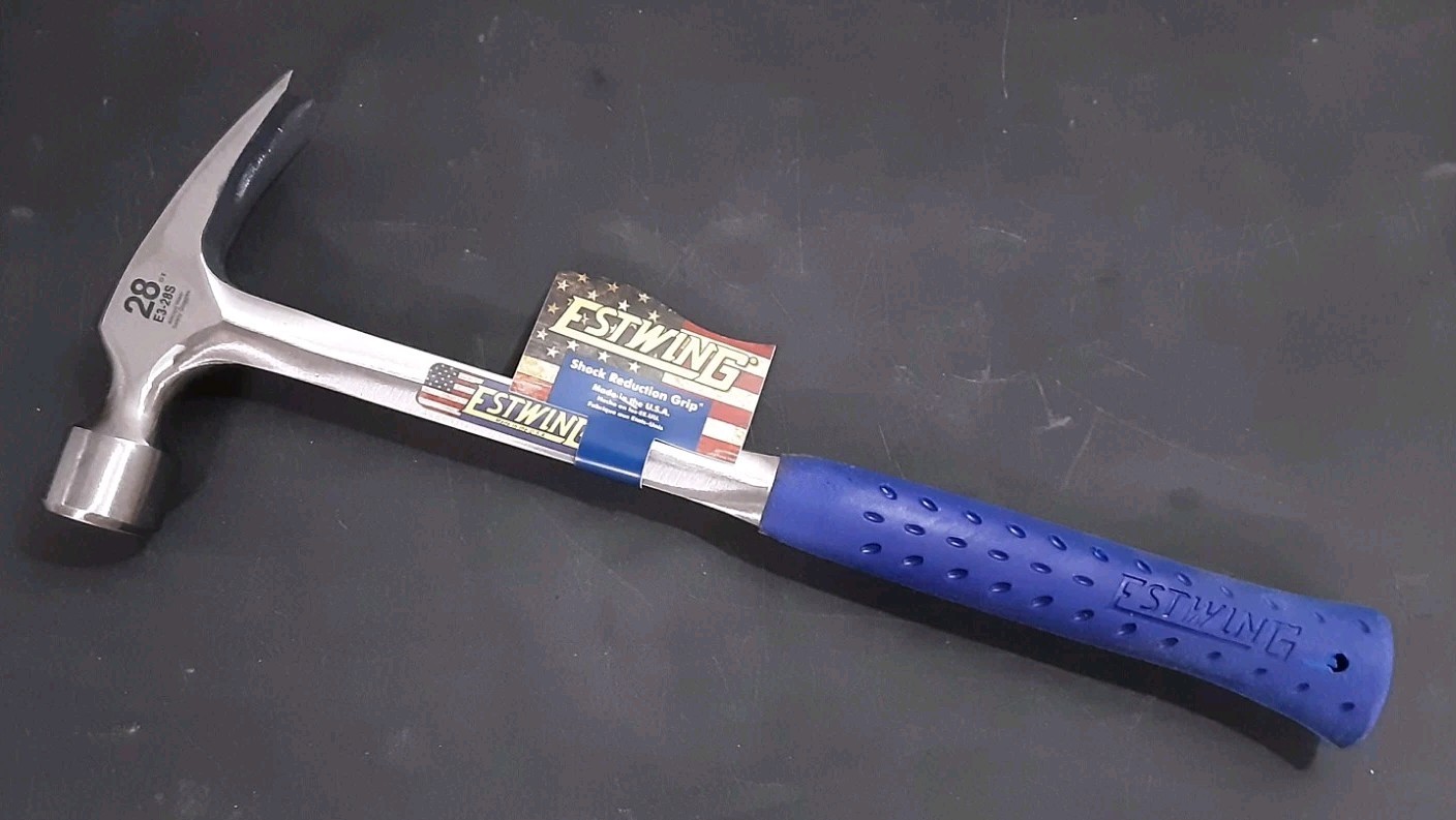 Estwing 28oz Smooth Face Framing Hammer Shock Reduction Grip E3‑28SM. USA. New.