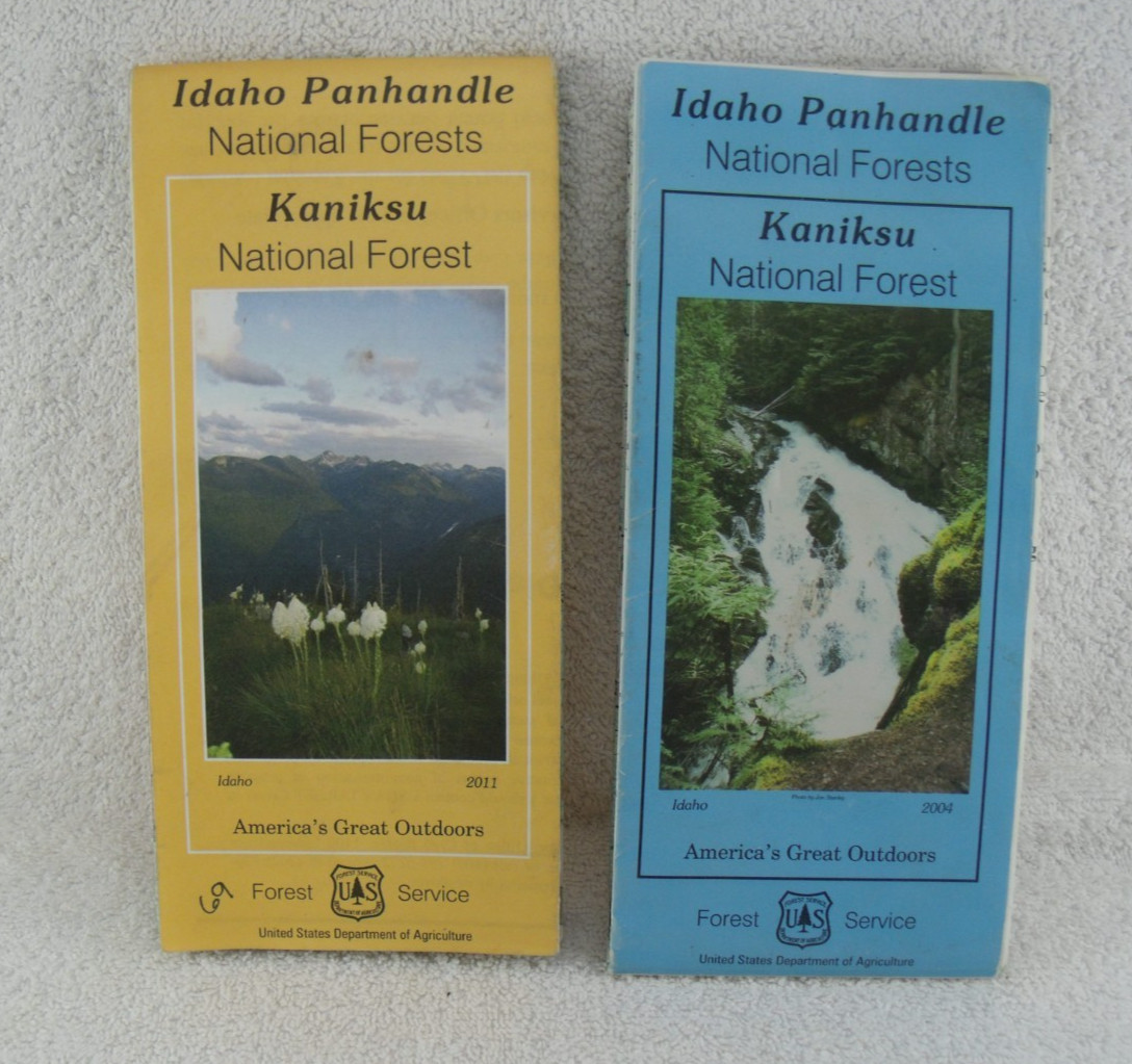 USDA Map Idaho Panhandle Lot Forest Service National Forest Lot of 2 2011 & 2004