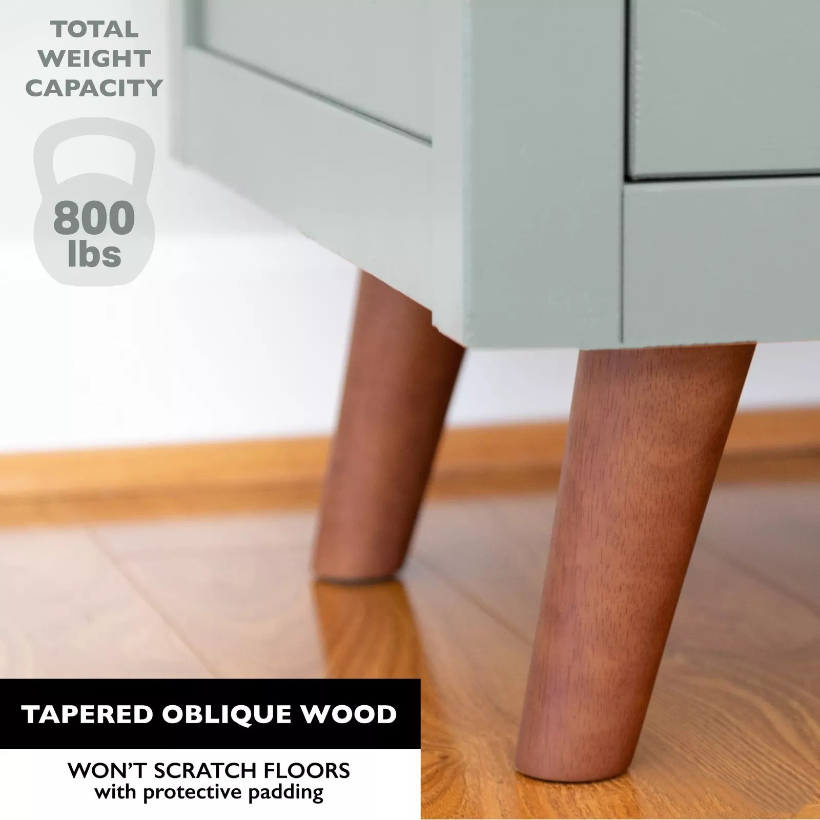 4PCS/Set 6" Tapered Oblique Walnut Wooden Dark Brown Furniture Leg Accessories