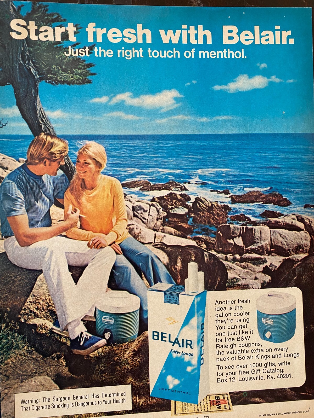 Belair Cigarettes, Full Page Vintage Print Ad