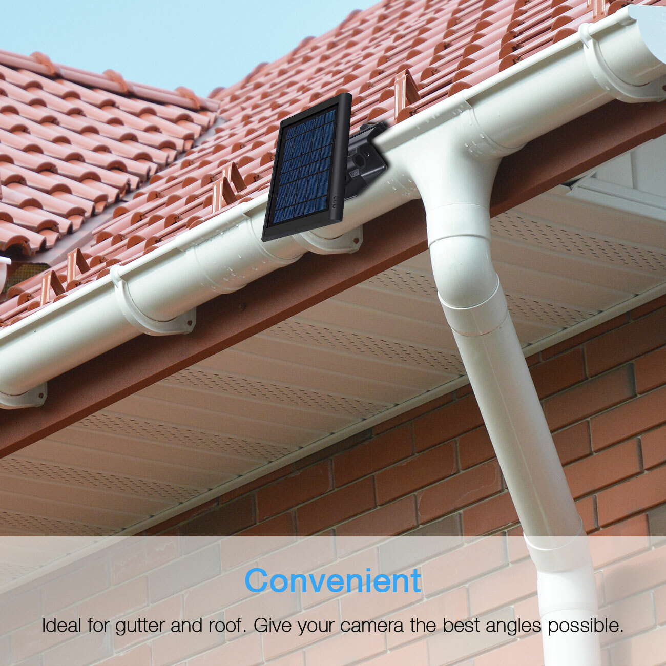 Weatherproof Gutter Mount/ Bracket for Ring SUPER Solar Panel