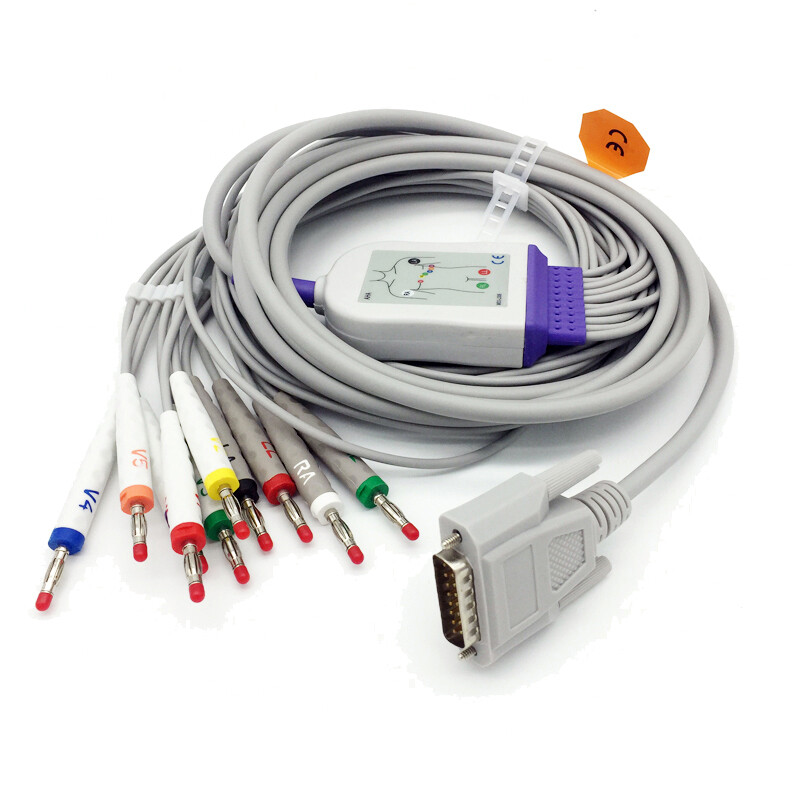 EKG 10 Leads Patient Cable Leadwire AHA for Biolight E30 E65 E70 E80,EDAN SE1200