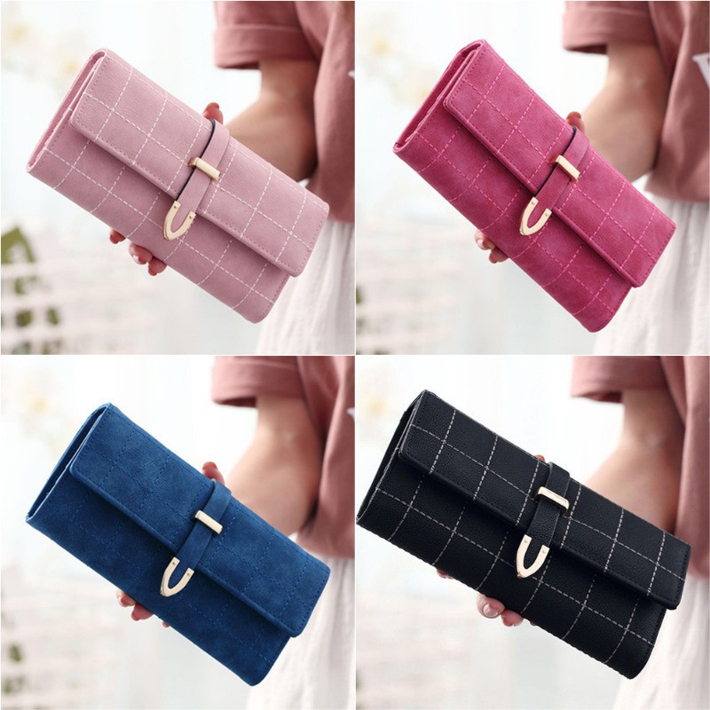Woman Wallet Leather Clutch Cute Purse Female Purse Lady Trifold Long Handbag