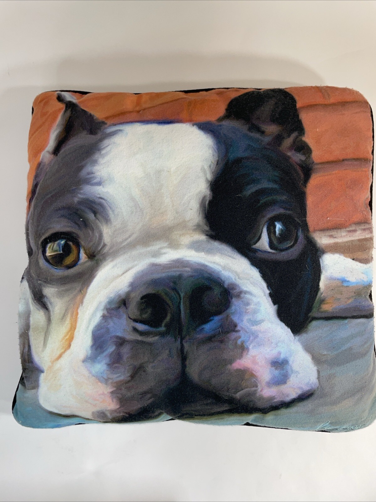2 Boston Terrior Throw Pillows Robert McClintock Patrick O'Brien 17"