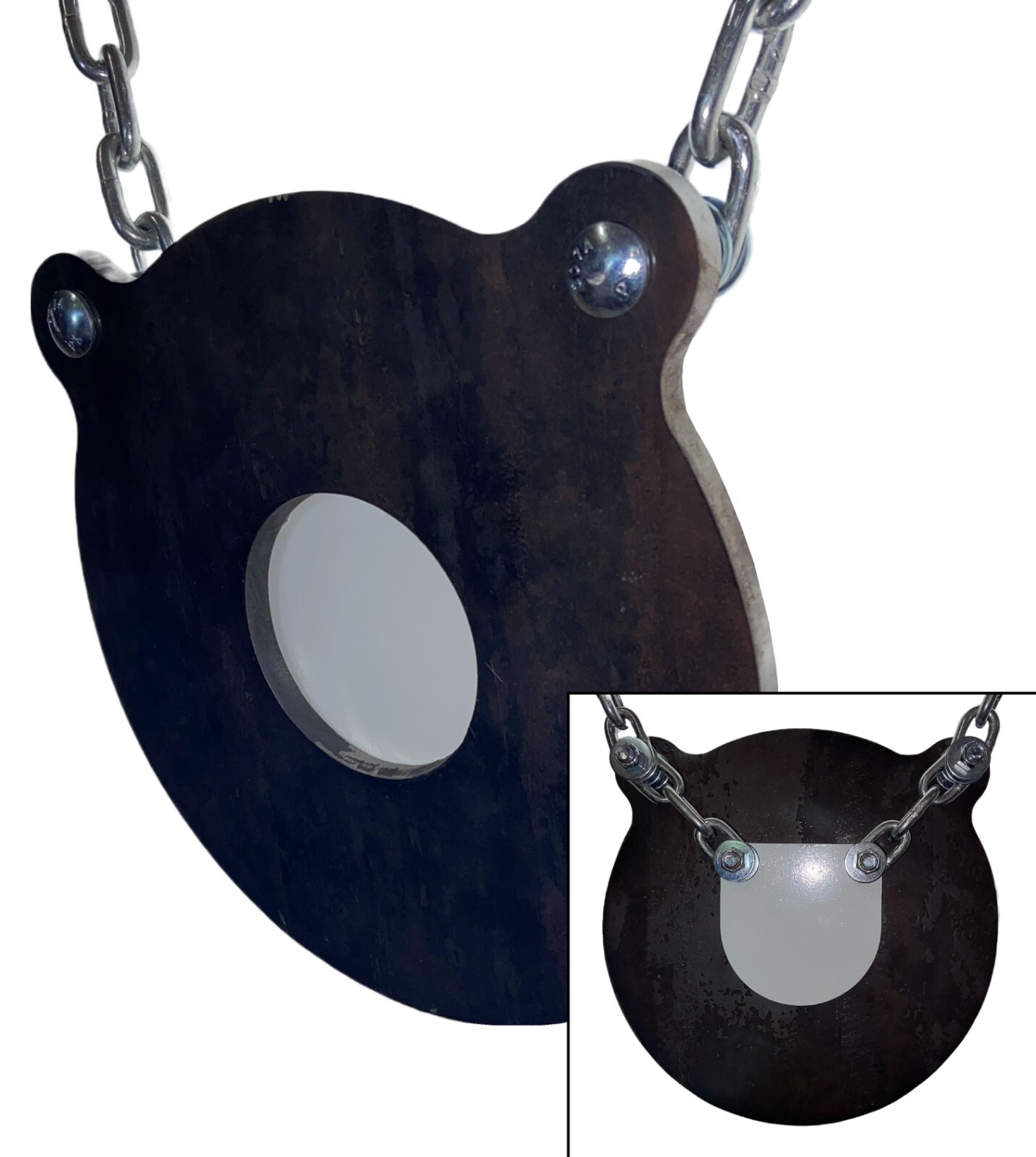 Magnum Target 10x3/8 AR500 Gong Steel Shooting Target w/ Chain Kit & 4" Bullseye
