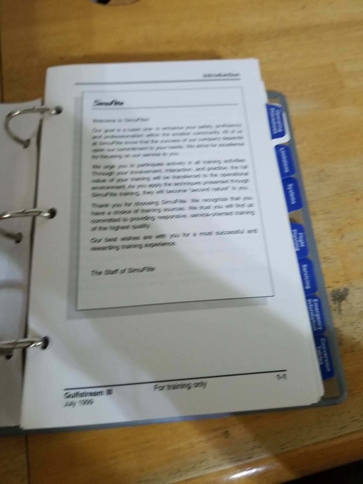 Gulfstream III, Cockpit Reference Handbook July 1999