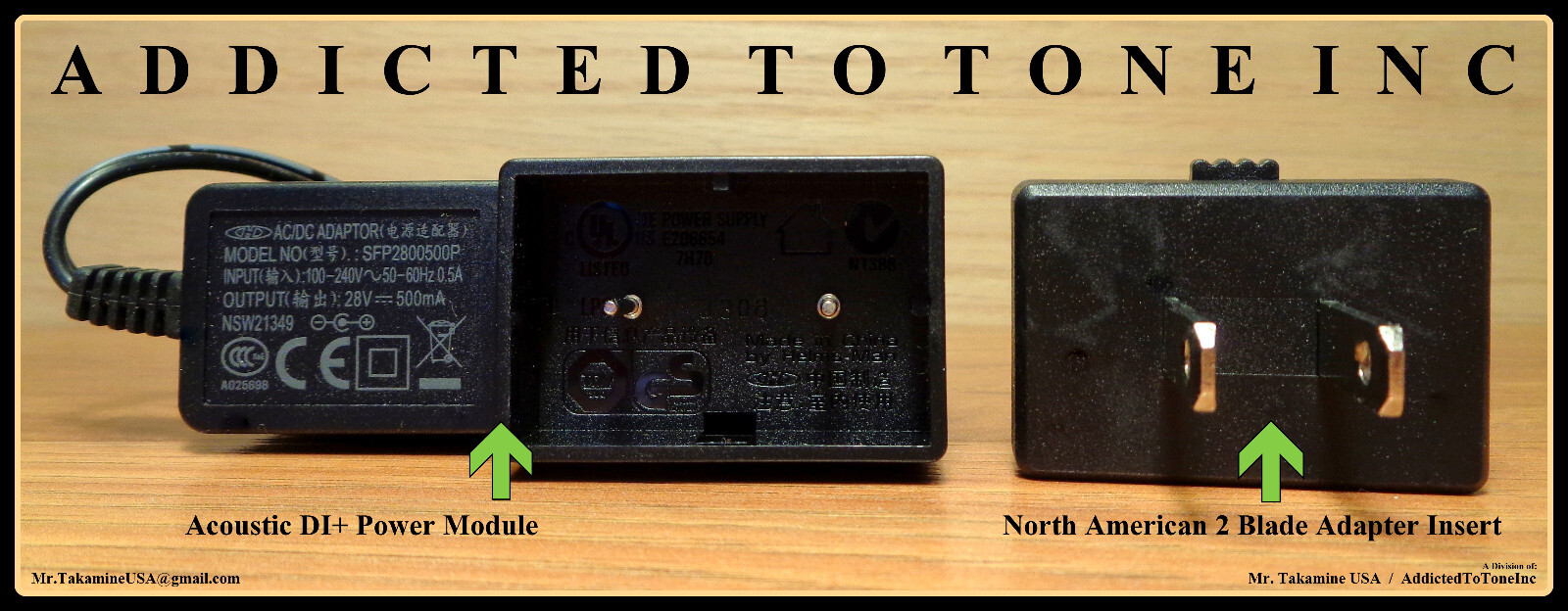 Takamine Acoustic DI+ Original Power Adapter / NOS / Adapter or Insert ONLY