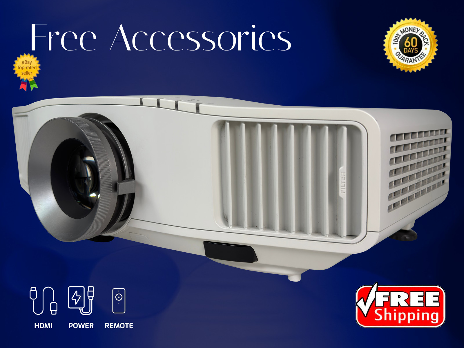 Epson PowerLite Pro G5950 3LCD Projector Large Venue 5200 Lumens 2160p 4K w/Lens