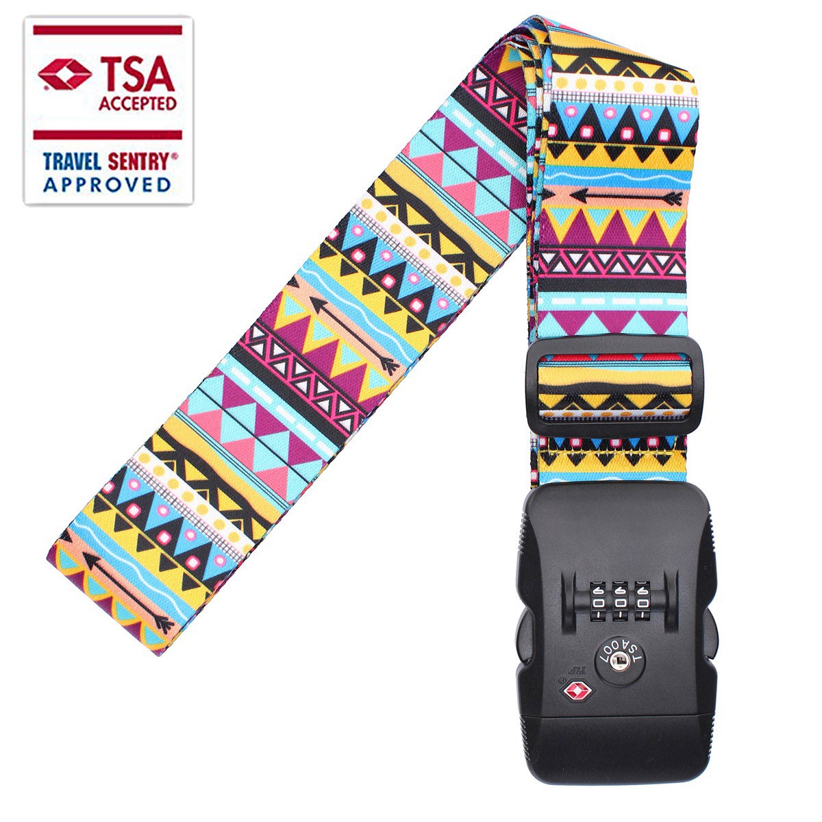TSA Approved Luggage Strap Travel Security Belt Adjustable Suitcase Lock