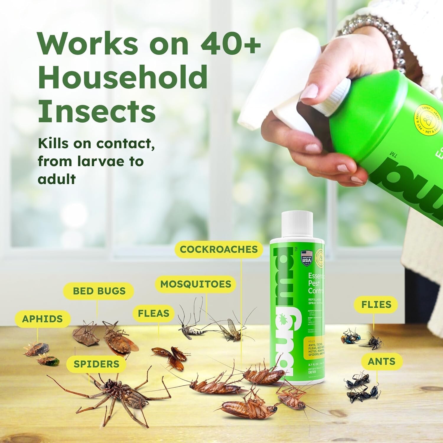 BugMD Pest Control Essential Oil Concentrate for Home Bed Bug Spray 3.7Oz 2PACK