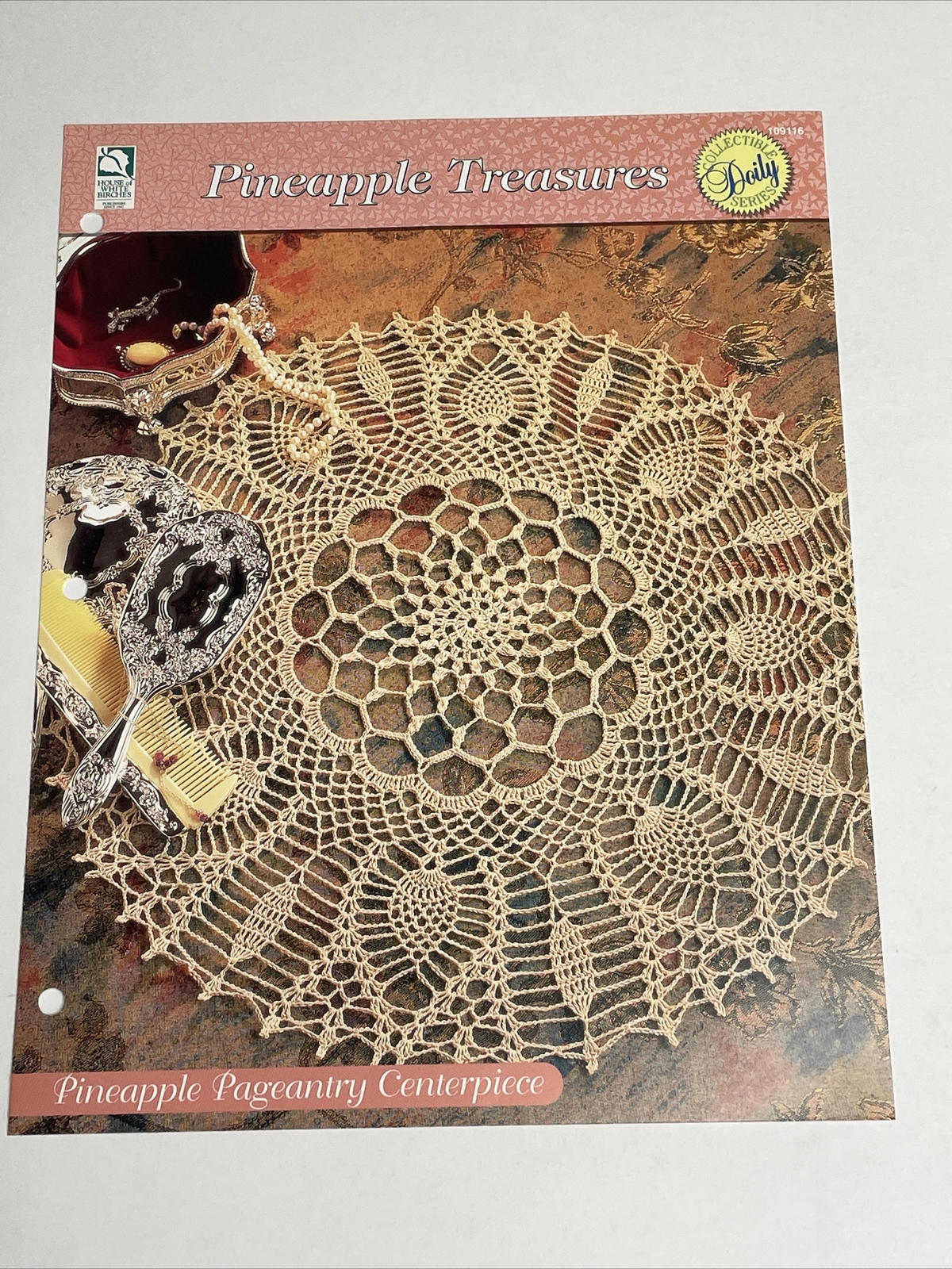 Pineapple Pageantry Centerpiece Crochet Doily Pattern Card House of White Birch