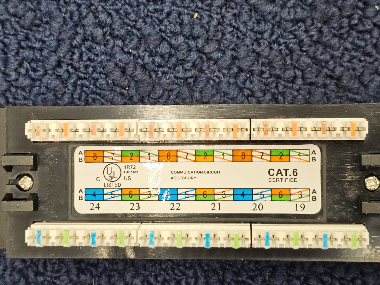 ADI PRO 0E-C6PP24 CAT6 24-Port Patch Panel 19 inch 1U Rack Mount