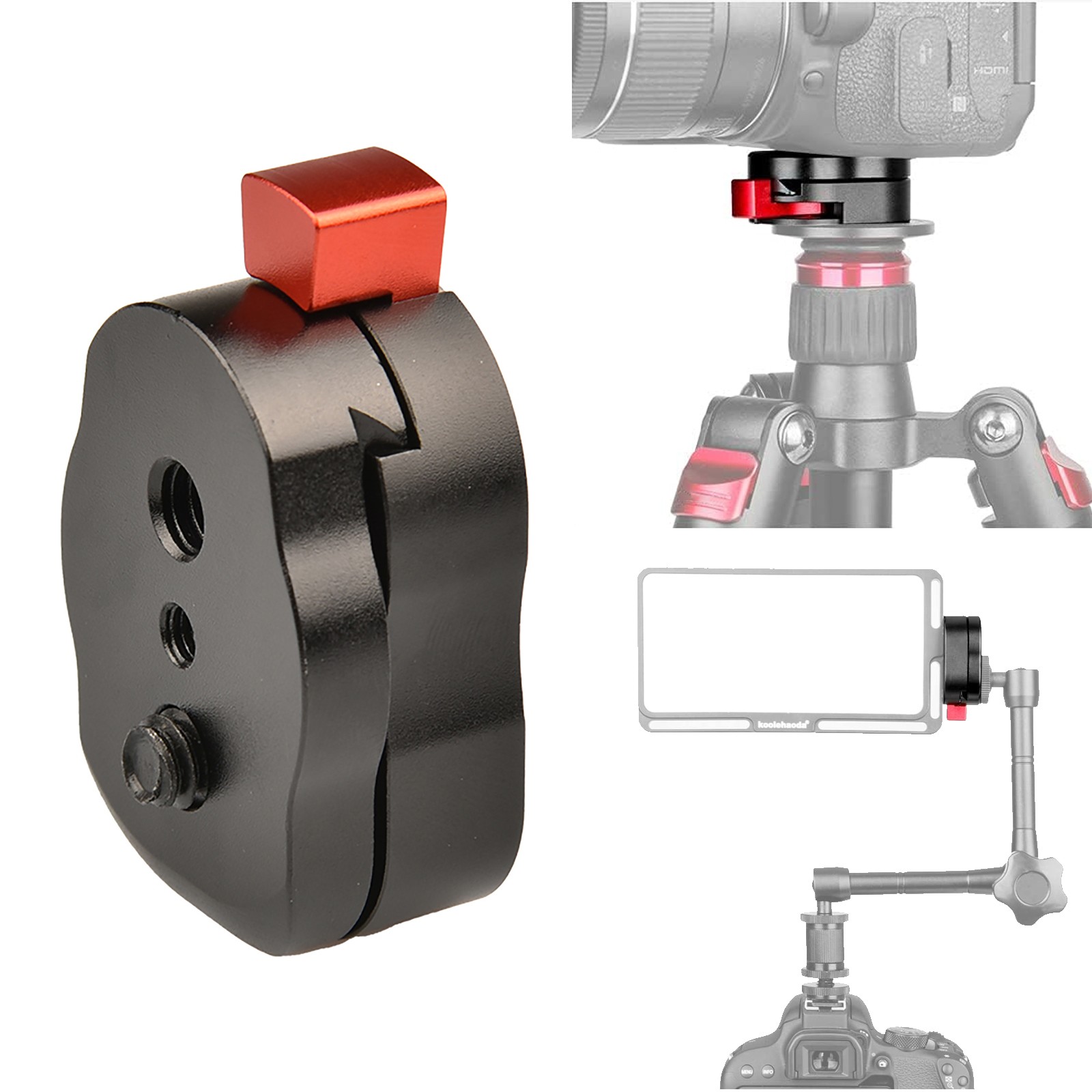 Mini Quick Release Plate System with 1/4" Screw for Camera Tripod Video Monitors