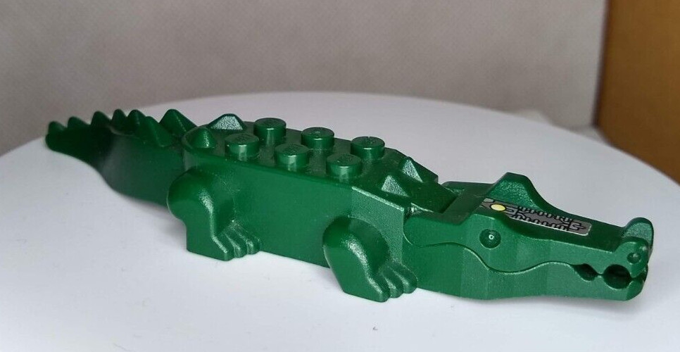 LEGO Animal Water Dark Green Alligator Crocodile Teeth Circuitry Good Condition