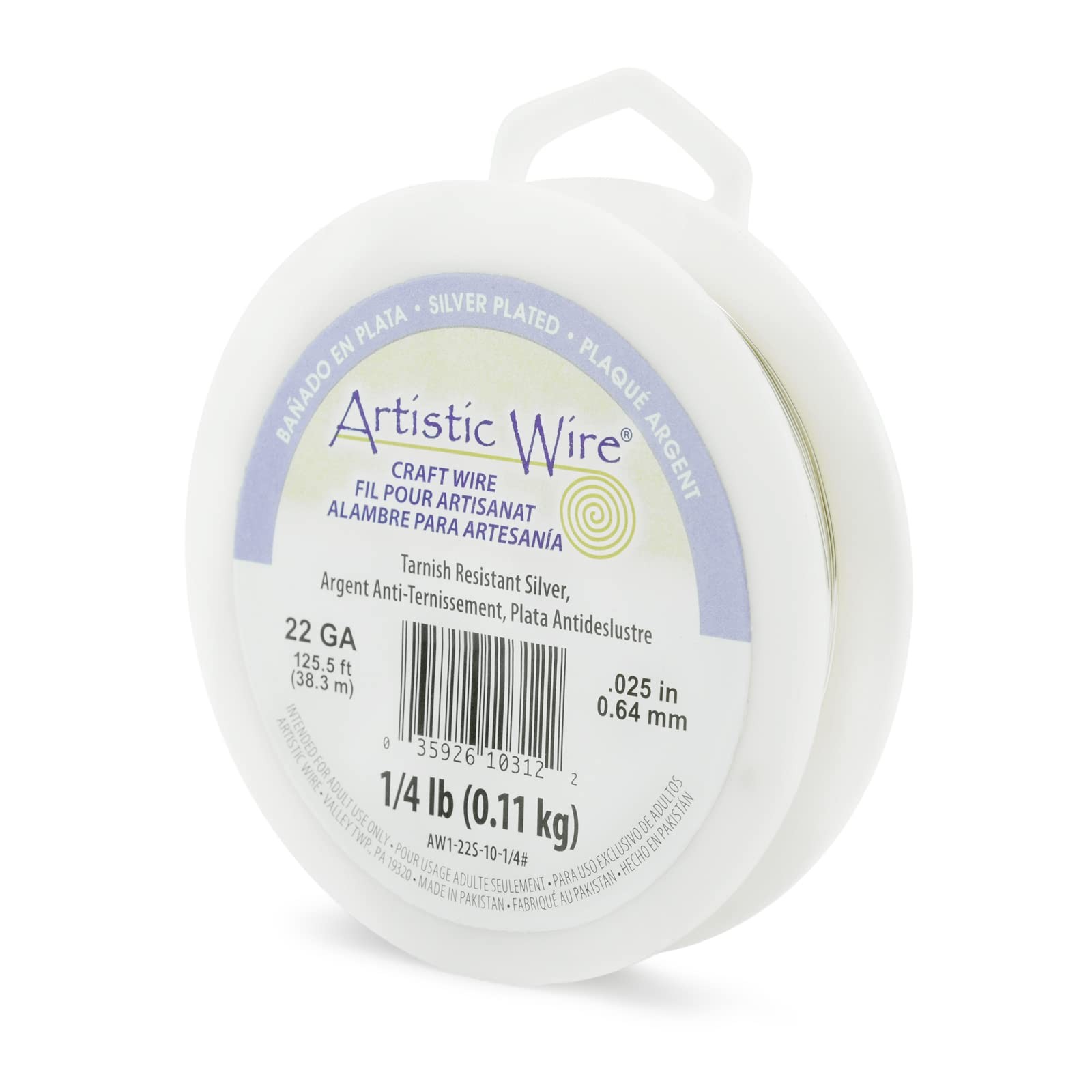 , 22 Gauge Silver Plated Tarnish Resistant Colored Copper Craft Wire, Silver,...