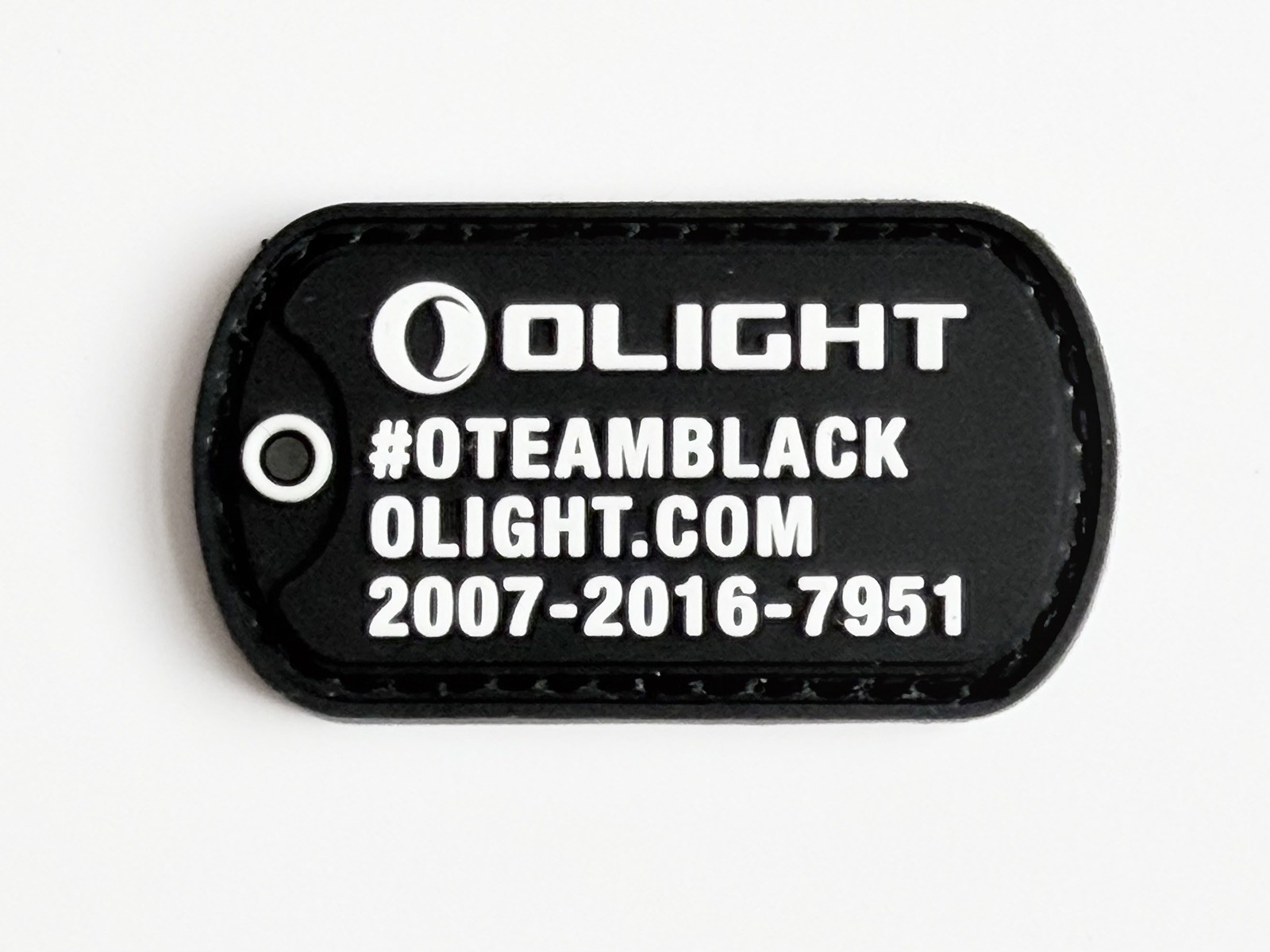 Olight Flashlight Team Black Patch - Rubber Hook and Loop - Promo Swag - New!