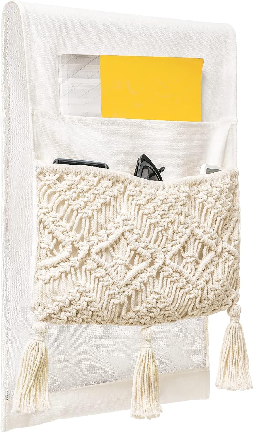 Mkono Macrame Armchair Caddy Boho 4 Pockets for Couch