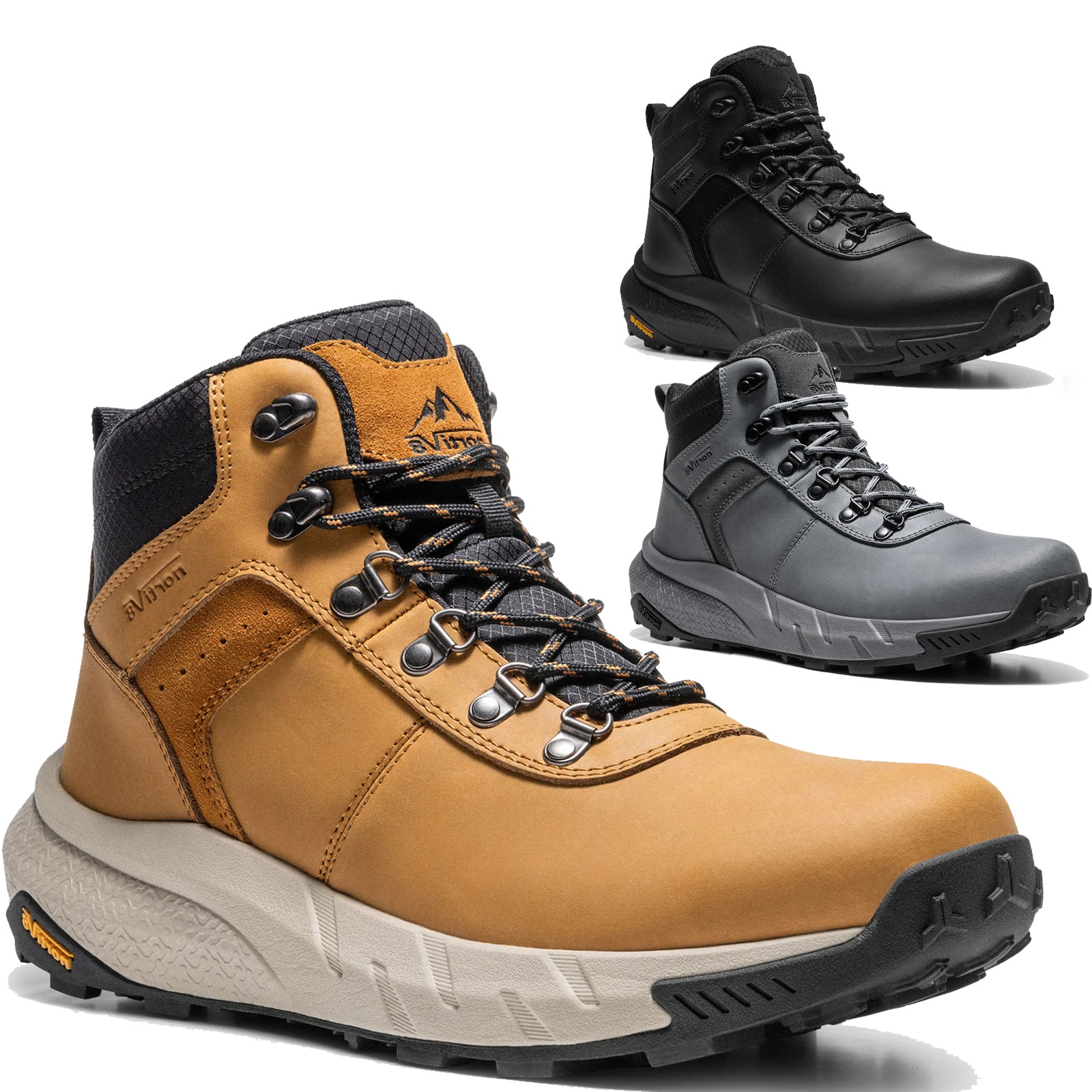 NORTIV 8 Men's Waterproof Hiking Boots Lightweight Outdoor Mid Trekking Shoes