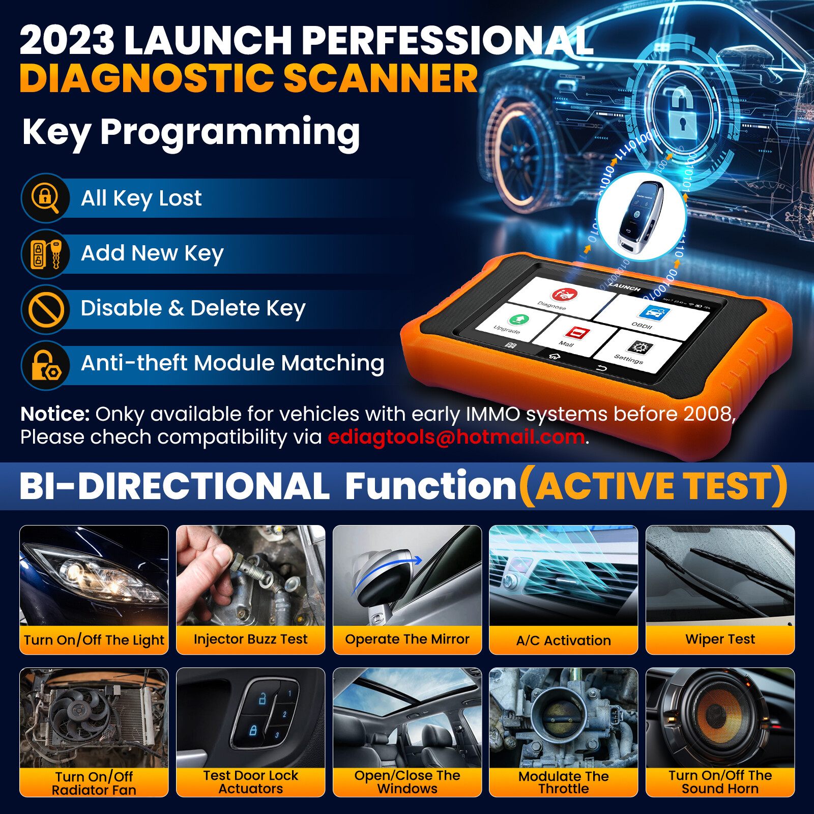 LAUNCH Creader Elite V2.0 For Mercedes-Benz Bidirectional OBD2Scanner ECU Coding