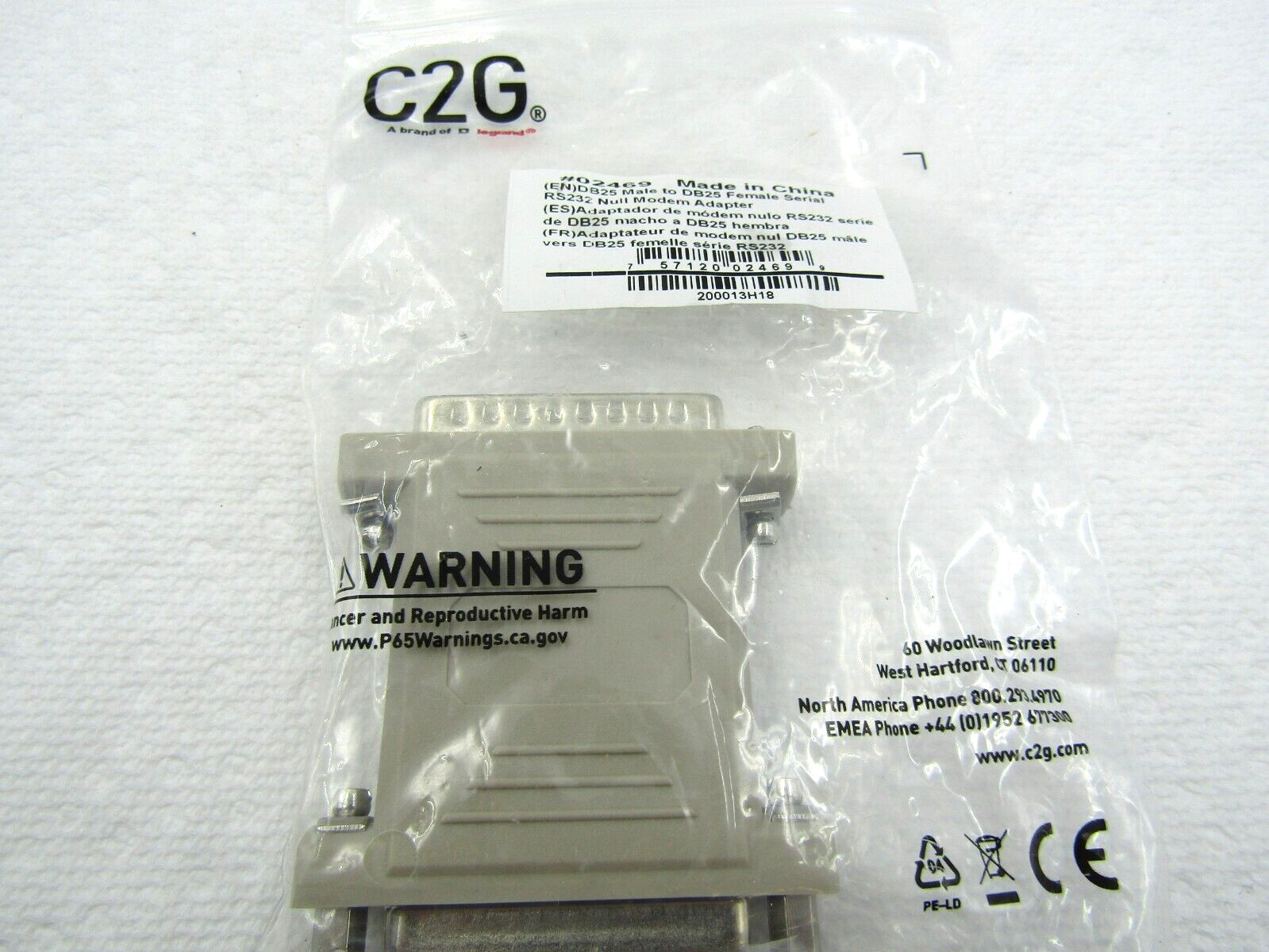 Legrand Modem Adapter, DB25 Male to Female RS232 Serial Adapter, Beige  02469