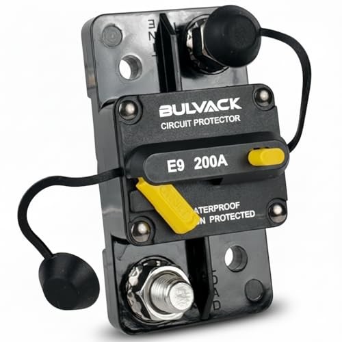 E9 3/8" Studs 200 Amp Circuit Breaker with Manual Reset | 12V - 48V DC | 200A