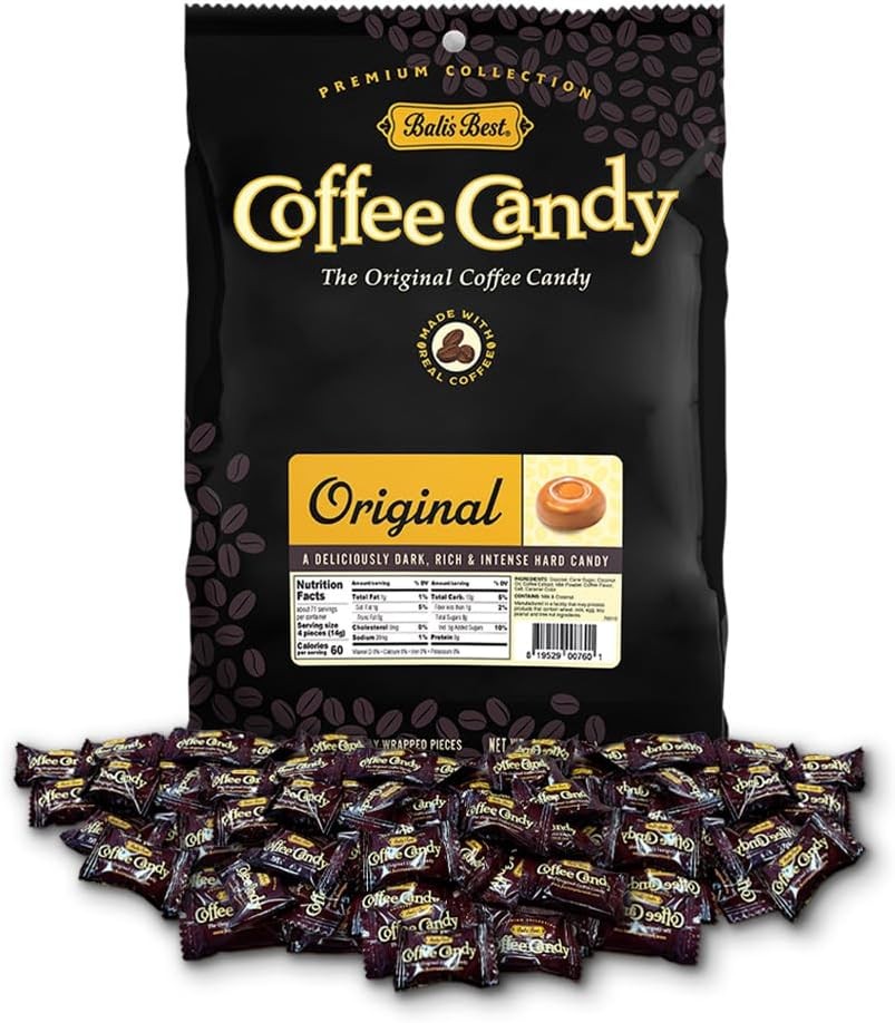 Bali's  Coffee Candy, 2.2 Pound Bag, Indivily Wrapped Hard Candy,