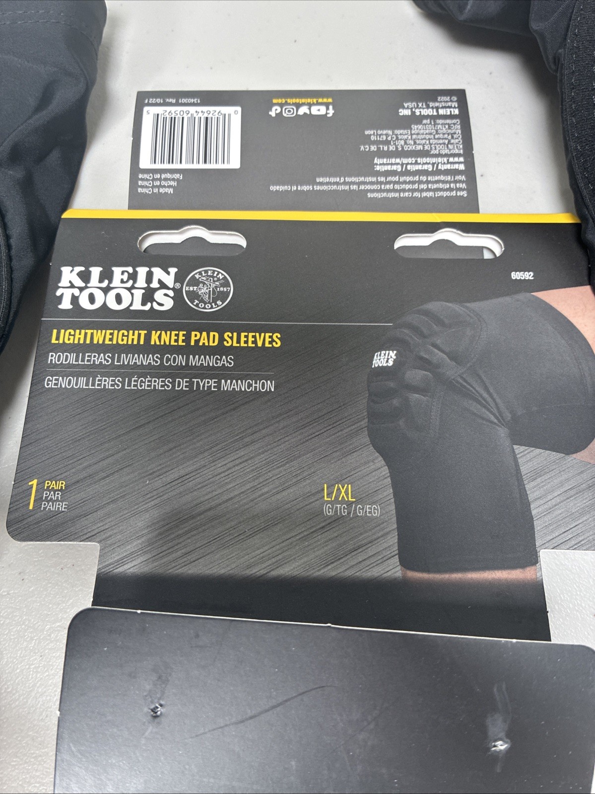 Klein Tools 60592 Lightweight Knee Pad Sleeves, L/XL