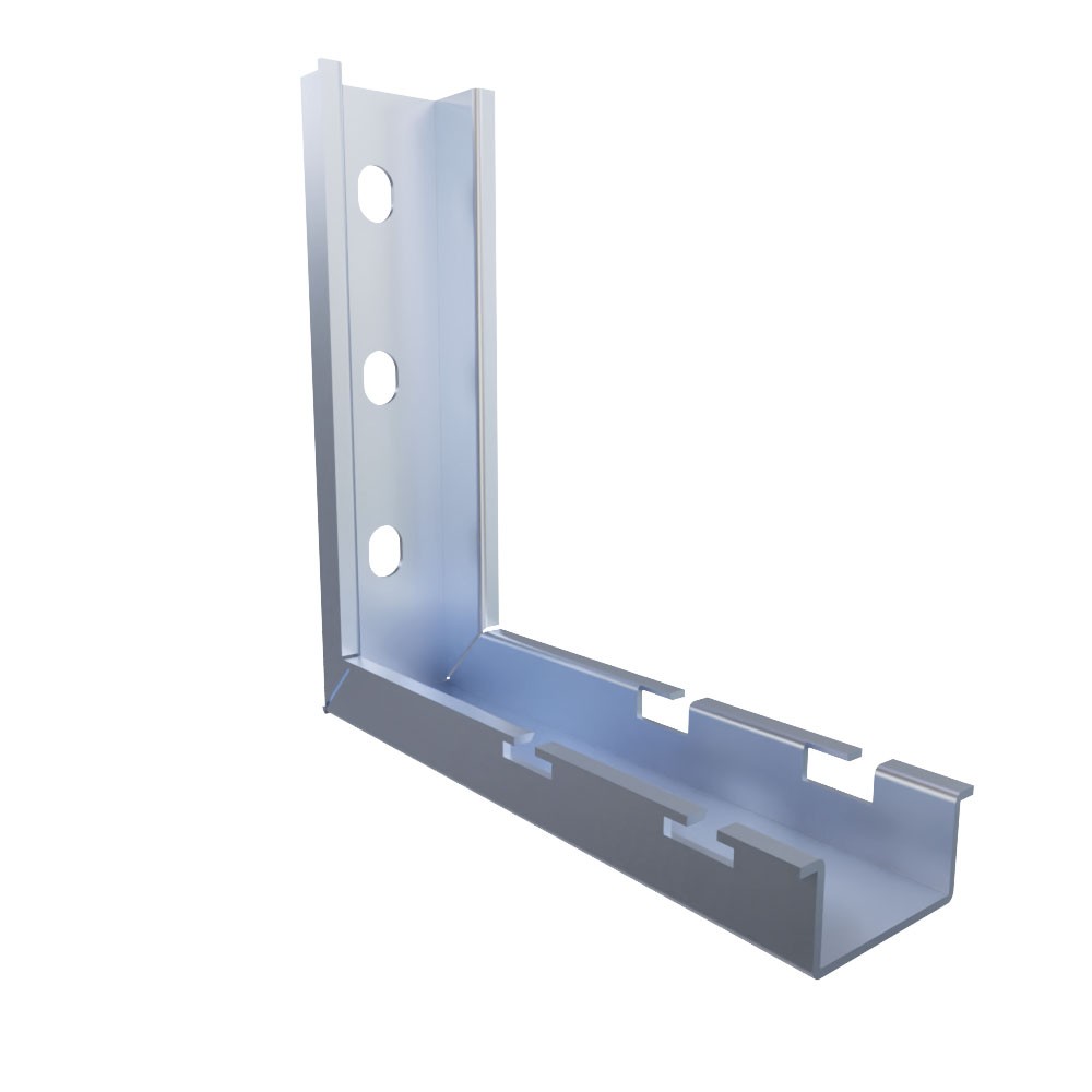 NavePoint 21/31" Electro Zinc Plated Wire Mesh Cable Tray L-Shaped Wall Bracket