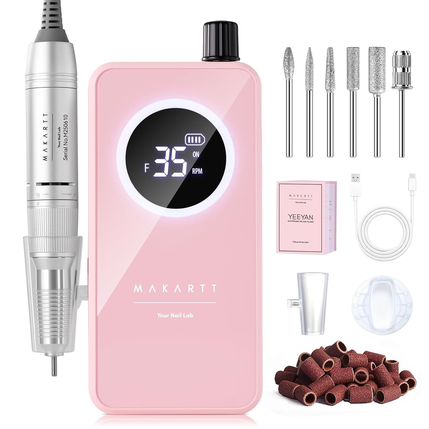 Rechargeable Electric Nail Drill 35000RPM Portable Nail File for Acrylic Gel