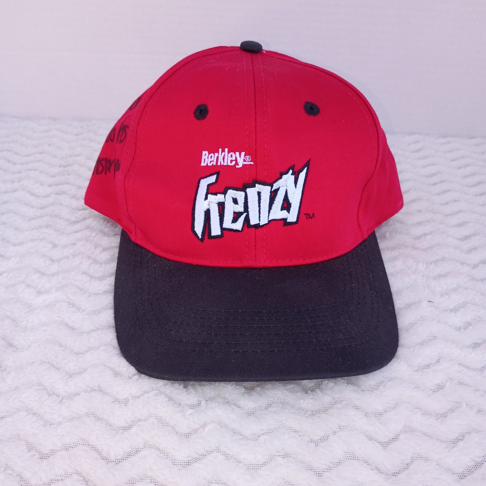 Berkley Frenzy Fishing Baits Autographed Hat Cap Vtg Fish Fishburne New Bass